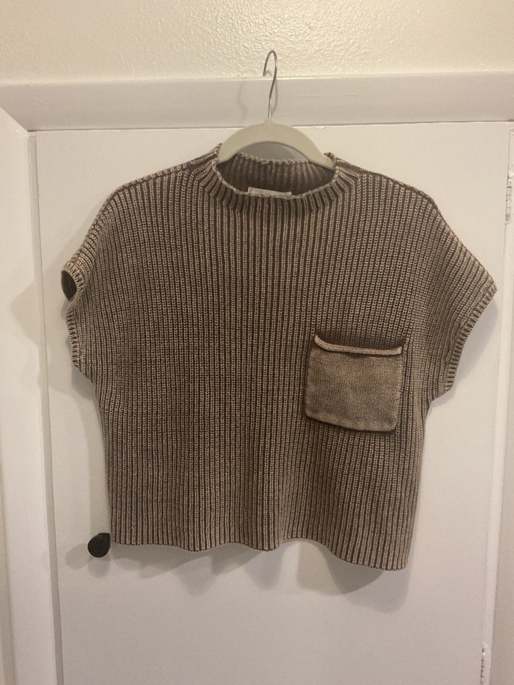 Zenana Brown Sweater Vest, Size S/M